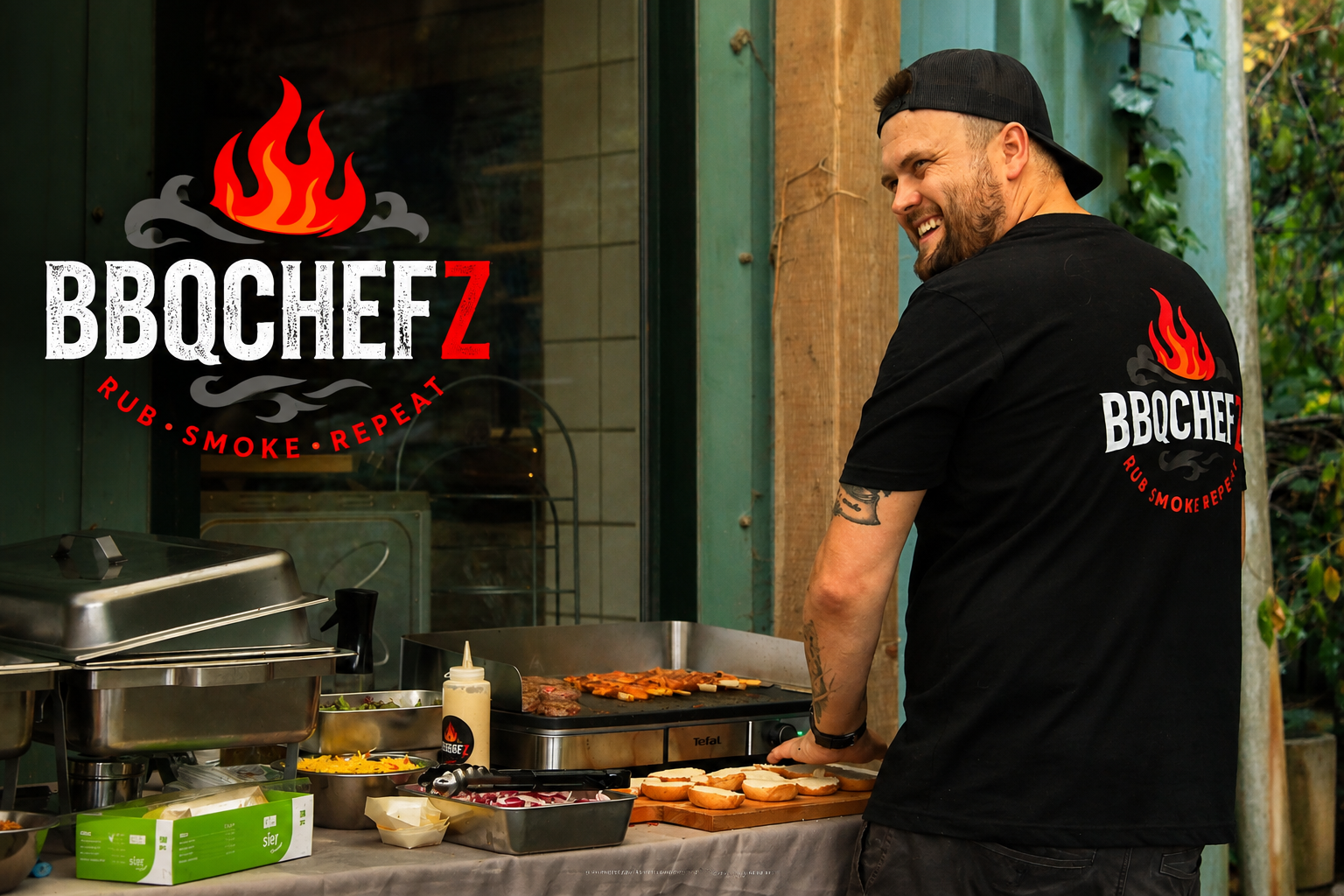 BBQChefZ hero — vuur en rook